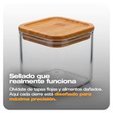 RECIPIENTES HERMETICOS x7 TAPA DE MADERA