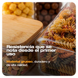 RECIPIENTES HERMETICOS x7 TAPA DE MADERA