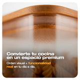 RECIPIENTES HERMETICOS x7 TAPA DE MADERA